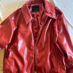 Zara L Faux Leather Bomber